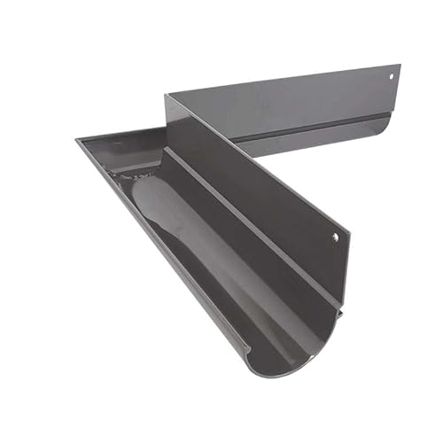 Renoplast® R50 Aluminium Dachrinnenwinkel | äußenwinkel 90° Grau | Dachrinnen Regenrinne Dachentwässerung Blechkantprofile | Gartenhaus Carport Terrasse Balkon-Steckrinne | Rinne für Dach von Renoplast