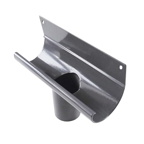 Renoplast® R50 Aluminium Einhangstutzen Rinnenkästen | DN 40mm Grau | Dachrinnen Regenrinne Dachentwässerung Blechkantprofile | Gartenhaus Carport Terrasse Balkon-Steckrinne | Rinne für Dach von Renoplast