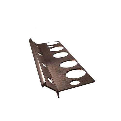 Renoplast® V Profilé pour marches d'escalier en aluminium pour sols en résine | 200cm brun | Profilé pour nez de marche | Cornière d'escalier | Rail pour carrelage | Cornière combinée von Renoplast