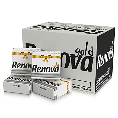 RENOVA Renova Gold Servietten, 600 Servietten, weiß, groß, 2 Schichten von Renova