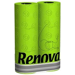 RENOVA Toilettenpapier in Rollen, Grün, Seidenpapier, 6 Stück (Schwarz, Toilet Paper Company) von Renova