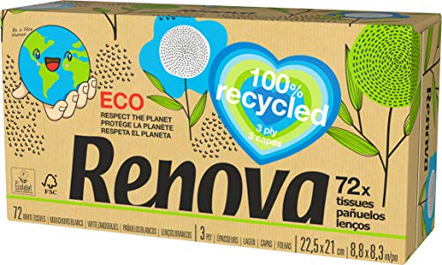 Renova 100% RECYCLED Facial Tissues 72 Sheets von Renova