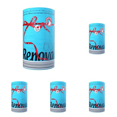 Renova BLUE Paper Towel 1 Roll Red Label Kitchen Paper 1 Stück (Packung mit 5) von Renova