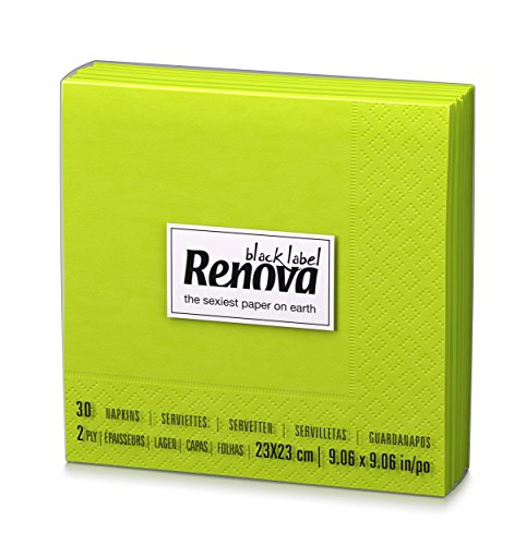 Renova Cocktail Papierservietten, Grün, 30 Servietten von Renova