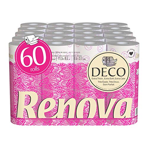 Renova DECO Toilettenpapier 4 lagig lotionnées - 60 Rollen von Renova