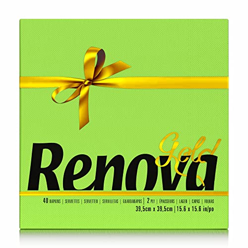 Renova Papierservietten, Gold, Grün, 40 Stück von Renova