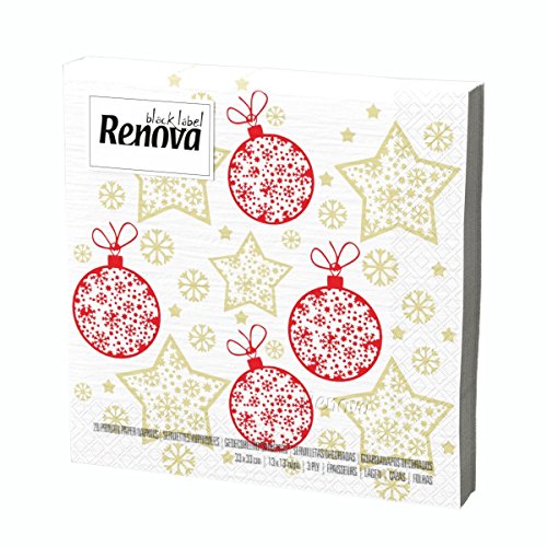 Renova Servietten Weihnachten – 20 Papierservietten von Renova
