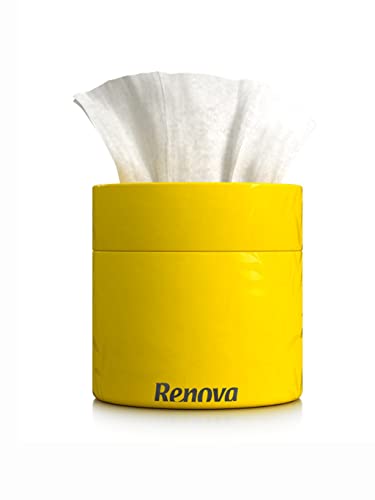 Renova Taschentücherbox - Extra weiche weiße Kosmetiktücher in einer glamourösen Spezialbox - 3lg -40 Tücher pro Box - gelb von Renova