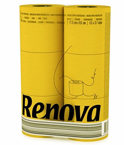 Renova Toilettenpapier, gelb, 6 Rollen von Renova
