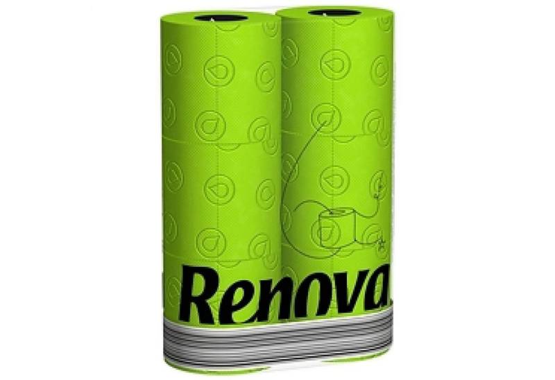 Renova Toilettenpapier RENOVA Grünes Toilettenpapier - GRÜN in Folie 6 Rollen von Renova