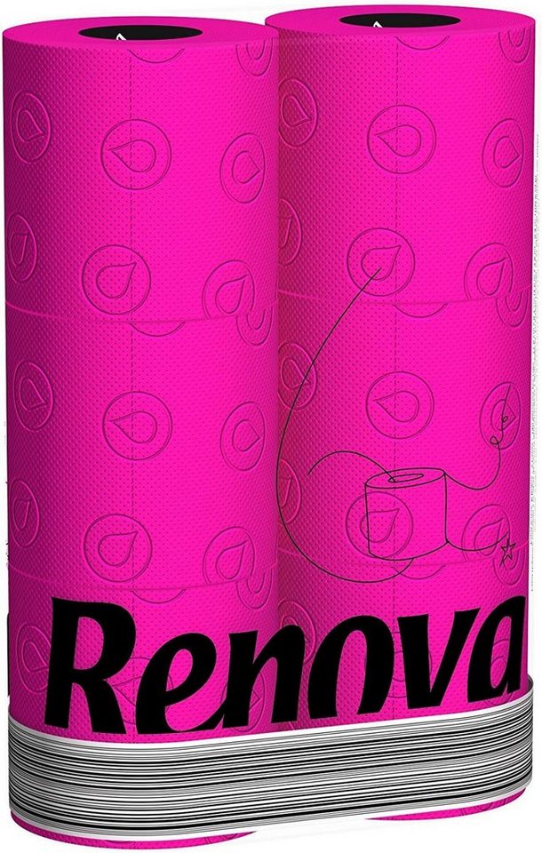 Renova Toilettenpapier RENOVA Pinkes Toilettenpapier - PINK in Folie 6 Rollen von Renova