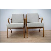 Mid-Century Armlehnstühle Von Selman Selmanagic Für Veb Deutsche Werkstätten Hellerau, 2Er Set von RenovatorPoland