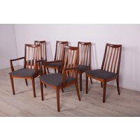 Mid-Century Teak & Leather Dining Chairs By Leslie Dandy For G-Plan, 1960S, Set Of 6 Mid-Century Teak & Leather Dining Chairs By Leslie Dandy For G-Plan, 1960S, Set Of 6 von RenovatorPoland
