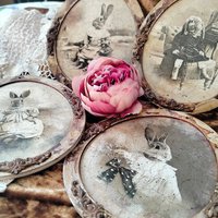 4x Original Set Shabby Chic Bilder Mit Rahmen Im Vintage Stil von Renovel