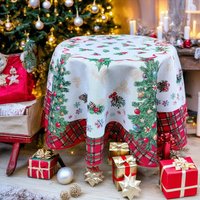 Weihnachtliche Gobelin Tischdecke Für Einen Runden Tisch von Renovel