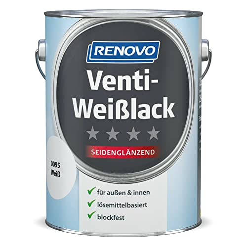 2,5 Liter Venti-Weißlack (13,18 €/Liter) Fensterlack aussen und innen seidenglänzend Ventilationslack (mittel) von Renovo