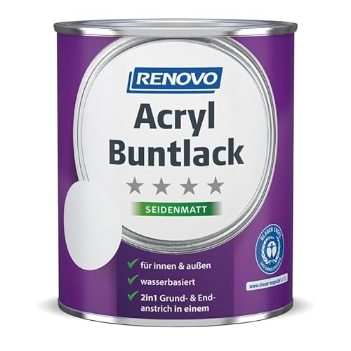 Acryl-Buntlack 2-in-1 750 ml RAL 0096 Altweiß seidenmatt Renovo von Renovo