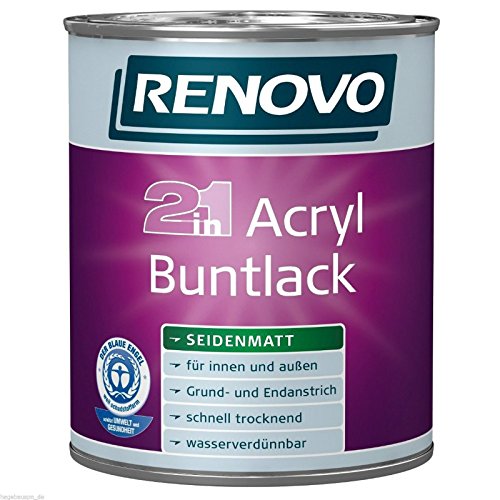Acryl-Buntlack schwarz 0,375 Liter seidenmatt Acryllack (15,97 €/Liter) von Renovo