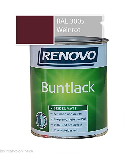 Buntlack 750 ml RAL 3005 Weinrot Seidenmatt Renovo von Renovo