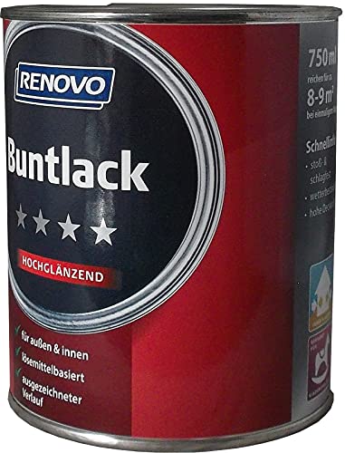 Buntlack 750 ml RAL 9900 Schwarz Hochglänzend Renovo von Renovo