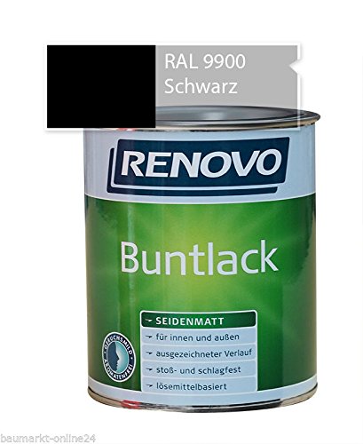 Buntlack 750 ml RAL 9900 Schwarz Seidenmatt Buntlack 750 ml RAL 9900 Schwarz Seidenmatt von Renovo