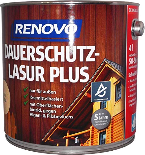 Dauerschutzlasur Kastanie 2,5 Liter Lasur Holzschutz (11,58 Euro/Liter) von Renovo