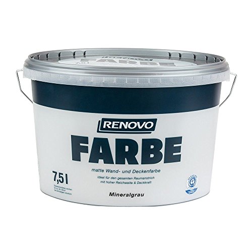 Farbe Mineralgrau 7521 7,5 L Wand- und Deckenfarbe RENOVO von Renovo