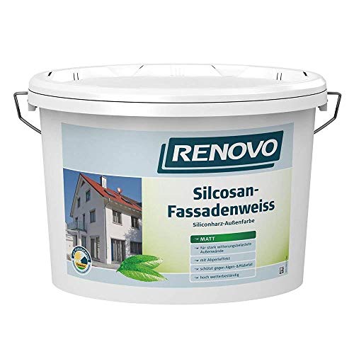 Fassadenweiss Silcosan weiß 5 L matt Fassadenfarbe Renovo von Renovo