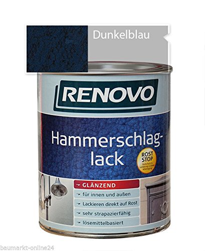 Hammerschlaglack Dunkelblau 250 ml Glänzend Renovo von Renovo