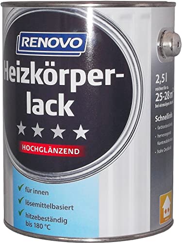 Heizkörperlack Weiss 2,5 L Hochglänzend Renovo von Renovo