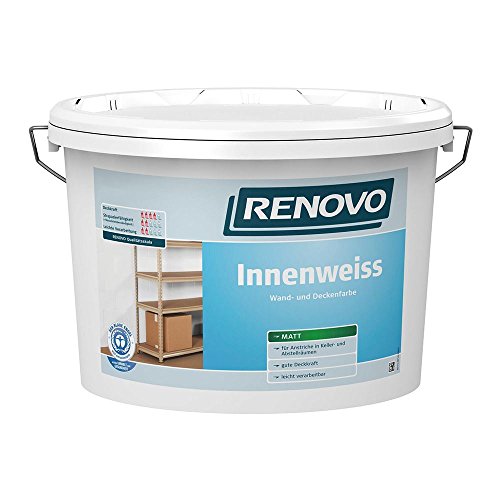 Innenweiß Innenfarbe weiß matt 5 L Wand- Deckenfarbe Renovo von Renovo