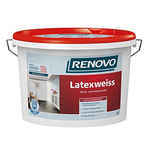 Latexweiss Latexfarbe 5 L Hochglänzend Renovo Wand Deckenfarbe von Renovo