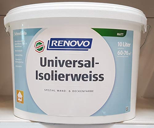 Renovo 10 Liter Isolierweiss gegen Nikotin. Ruß- und abgetrocknete Wasserflecken von Renovo