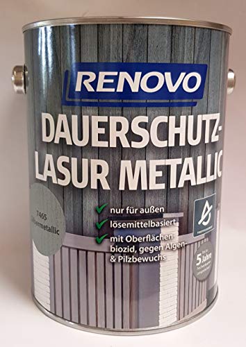 RENOVO - Dauerschutzlasur PLUS Metallic 7465 silbermetallic - 2,5 Liter von Renovo