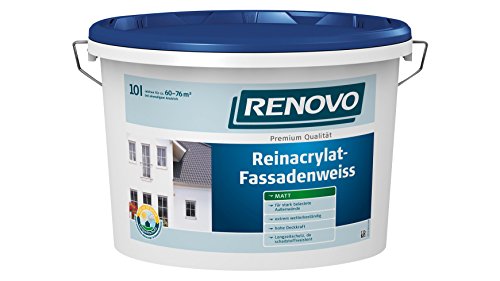 RENOVO Reinacrylat Fassadenweiß, 10 Liter 10 l von Renovo