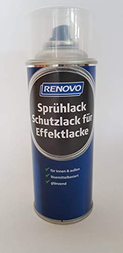 Renovo Schutzlack Farblos für Effekt-Lacke, glänzend, für Innen und außen, lösemittelbasiert, 400 ml von Renovo