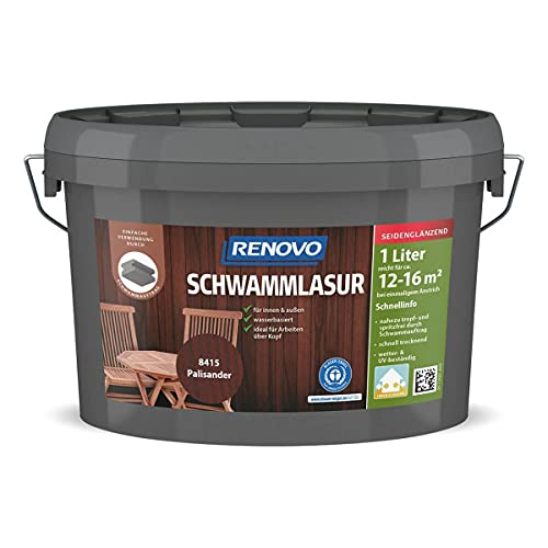 RENOVO - Schwammlasur 8415 palisander - 1,0 Liter von Renovo