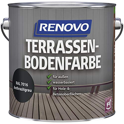 RENOVO - Terrassebodenfarbe RAL 7016 anthrazit grau - 4,0 Liter von Renovo
