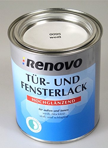 Renovo, 750 ml Tür- & Fensterlack, hochglänzend, weiß, Innen & Außen von Renovo