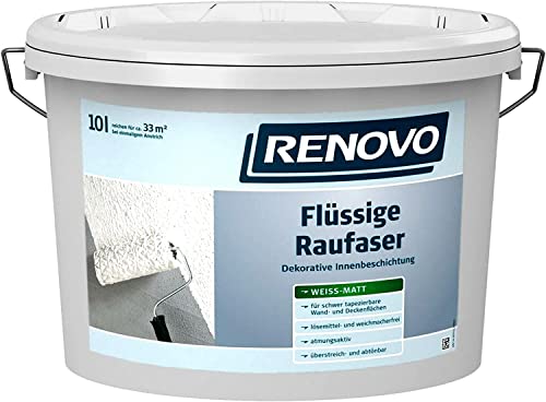 Renovo ?3,60/L Flüssige Raufaser WEISS MATT 10L von Renovo