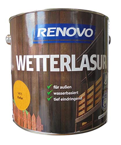 Renovo 4Ltr, Wetterlasur 1411 Kiefer, Wasserbasiert, für Außen von Renovo