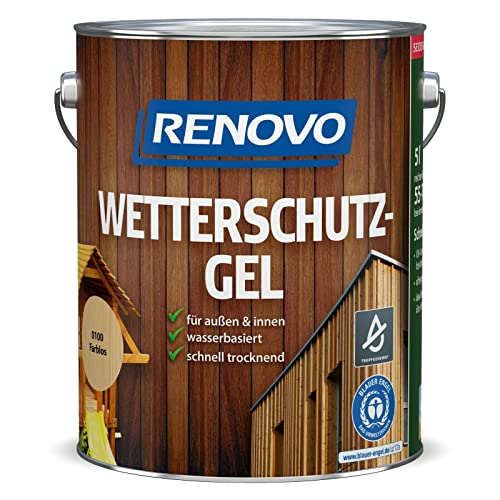 Renovo 5Ltr, Wetterschutz-Gel 0100 Farblos, wasserbasiert, für außen und innen von Renovo