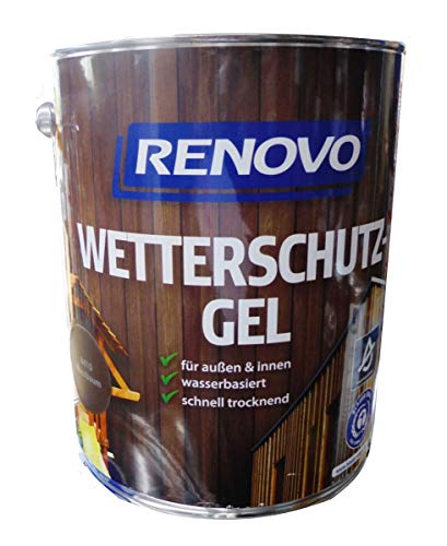 Renovo 5Ltr, Wetterschutz-Gel 8410 Nussbaum, wasserbasiert, für außen und innen von Renovo