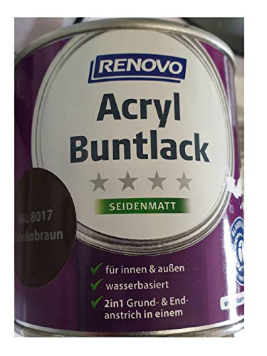 Renovo Acryl-Buntlack seidenmatt - RAL 8017 schokobraun - 375 ml von Renovo