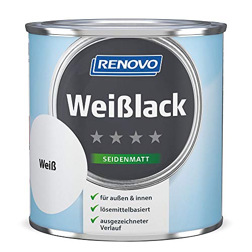 Renovo Weißlack seidenmatt weiß 375 ml für Innen & Außen von Renovo