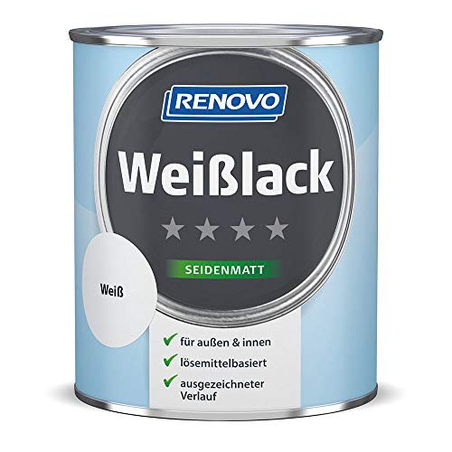 Renovo Weißlack seidenmatt weiß 750 ml für innen & außen von Renovo