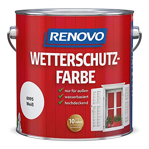 Renovo Wetterschutzfarbe 0,75 L weiss RAL 0095 von Renovo