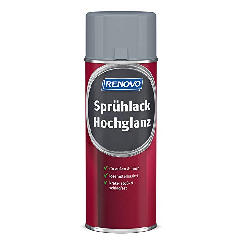 Sprühlack RAL 7001 Silbergrau 400 ml Hochglanz Renovo von Renovo