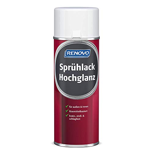 Sprühlack RAL 9010 Reinweiss 400 ml Hochglanz Renovo von Renovo