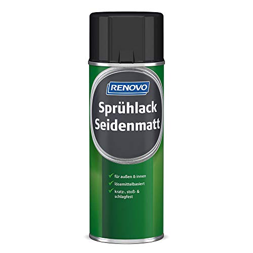 Sprühlack RAL 9017 Verkehrsschwarz 400 ml Seidenmatt Renovo von Renovo